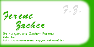 ferenc zacher business card